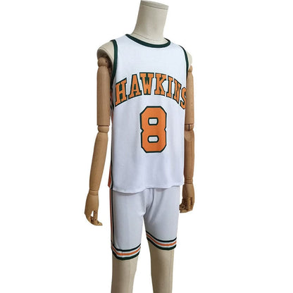 stranger things 4 hawkins high school lucas sinclair basketball jersey cosplay costumes