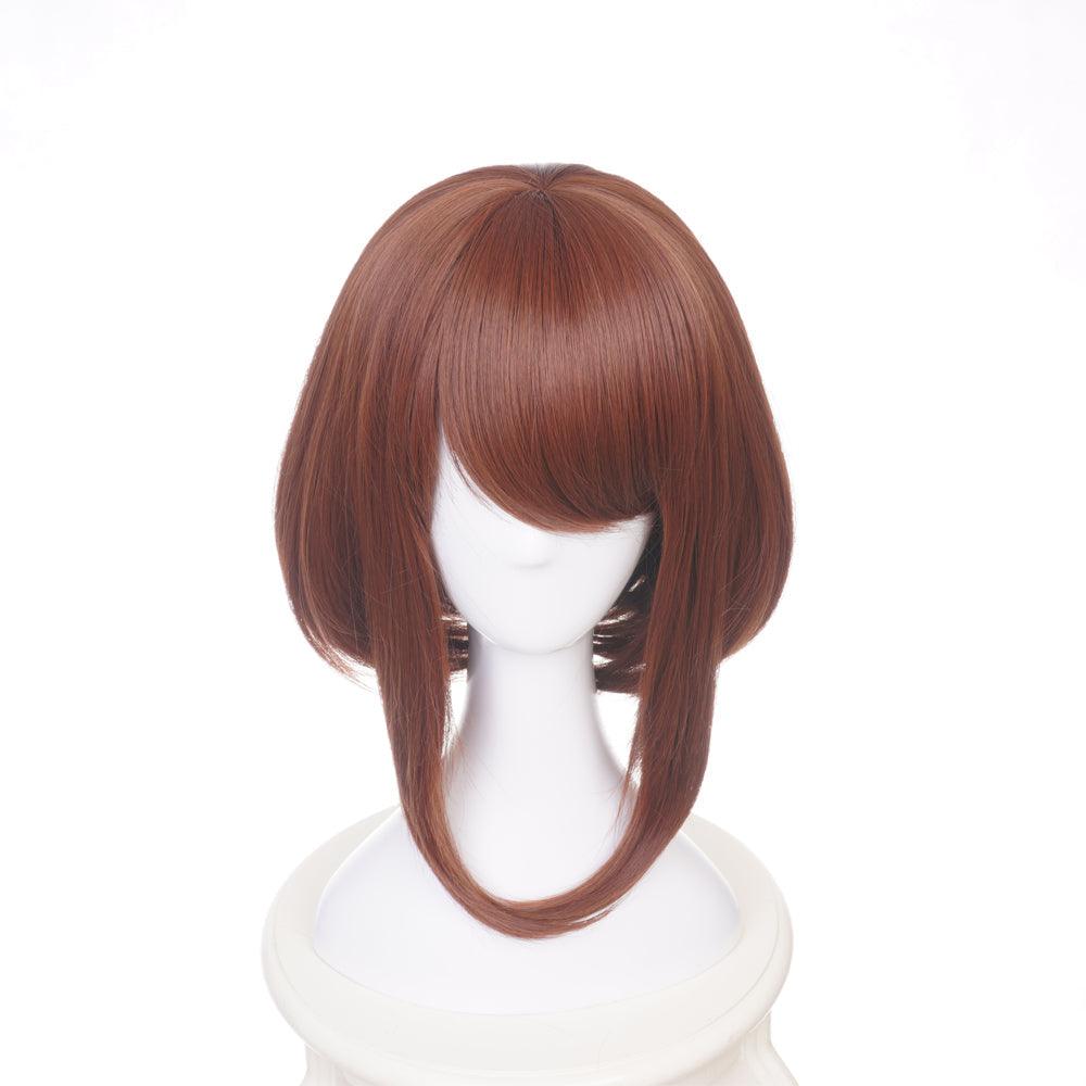 anime my hero academia uraraka ochaco brown short cosplay wig qx17