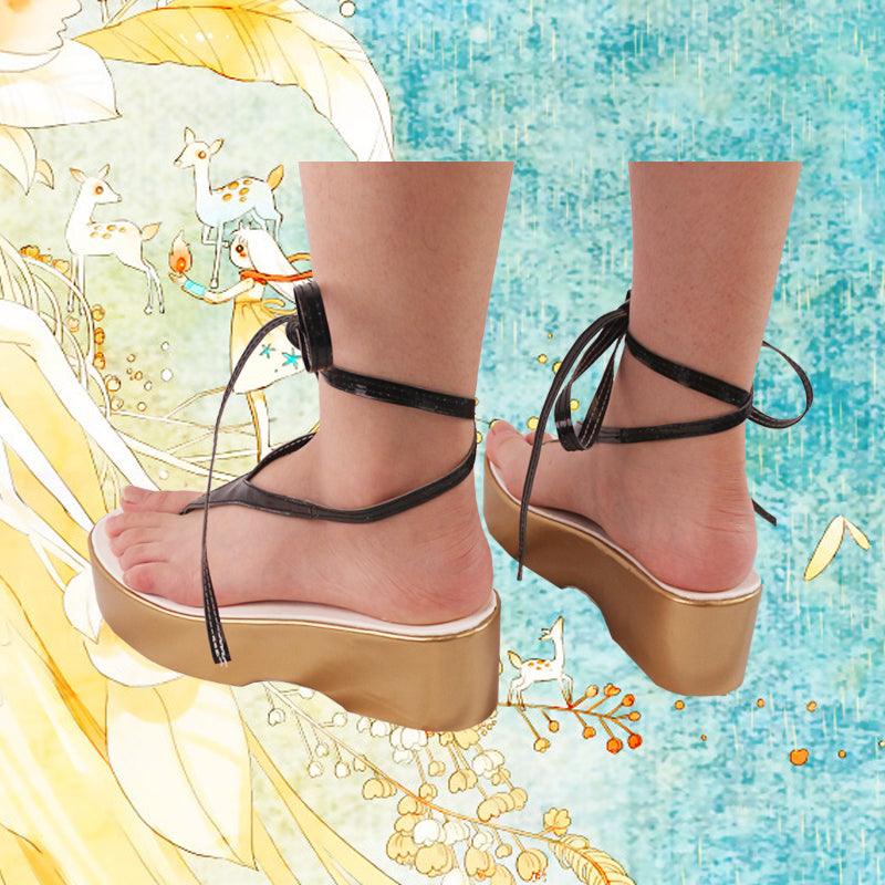 game arknights skadi black swimsuit cosplay sandals shoes