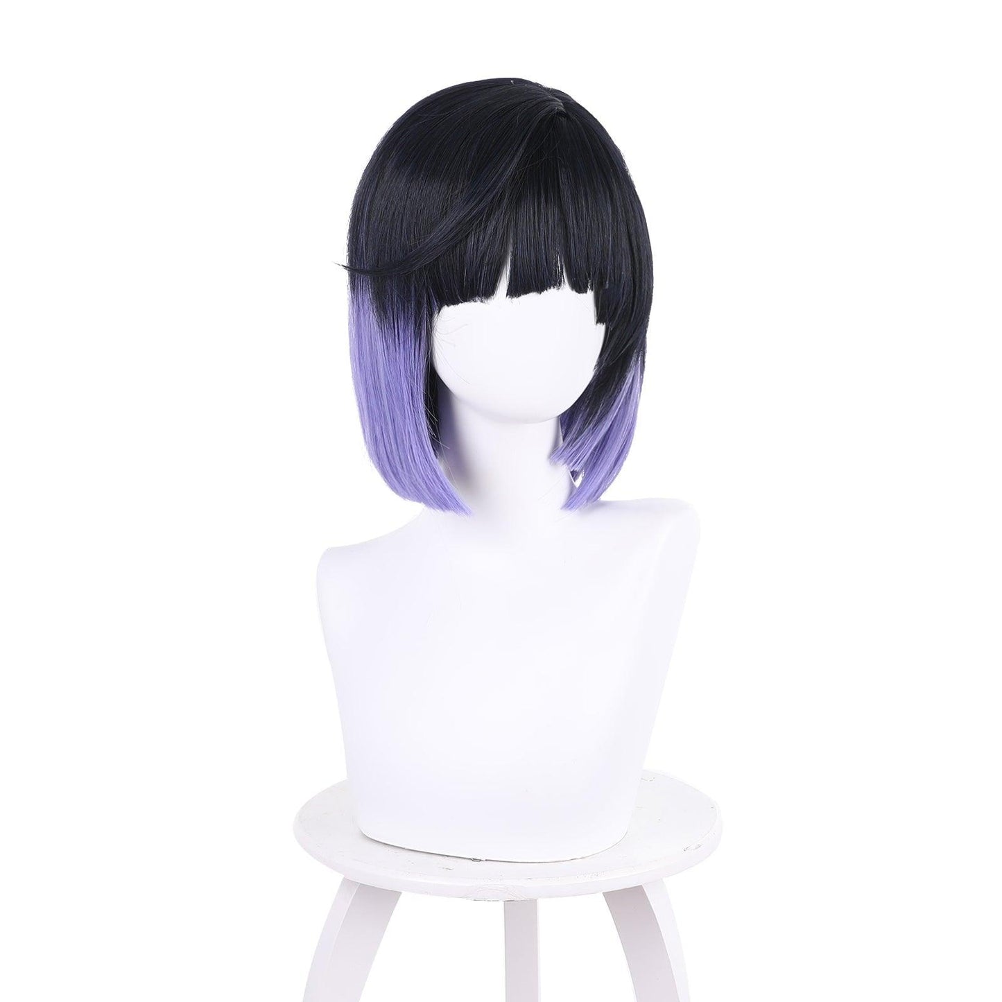 anime genshin impact ye lan dark blue gradient bluish violet short cosplay wig 503z