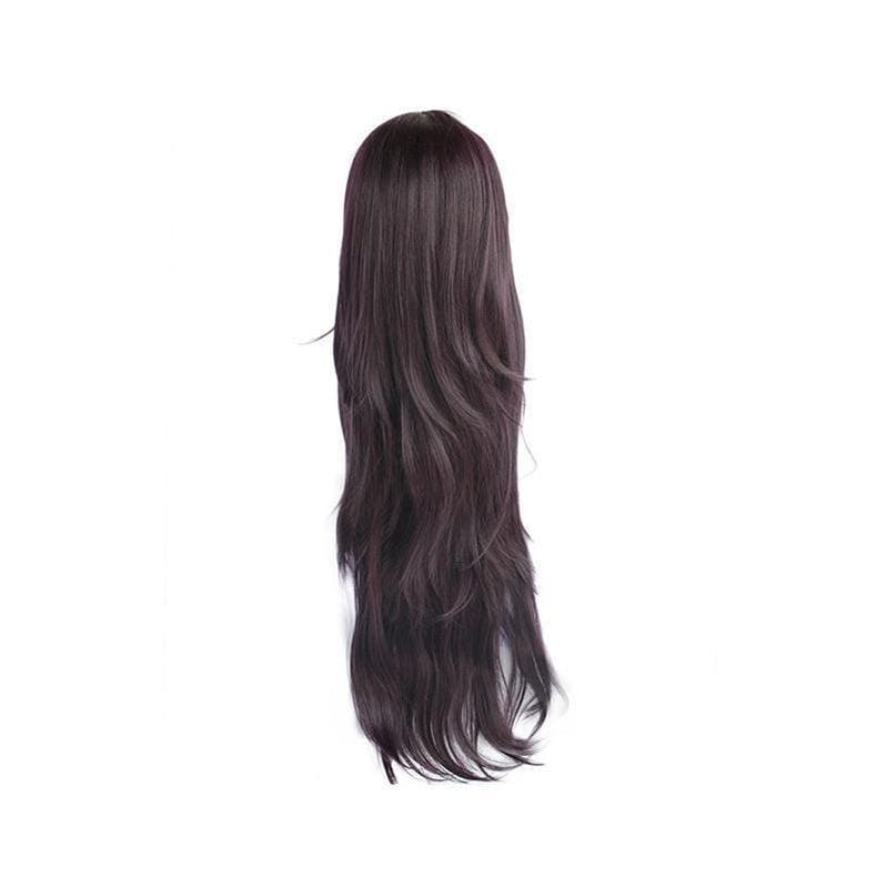 anime danganronpa trigger happy havoc junko enoshima 100cm long black purple cosplay wigs