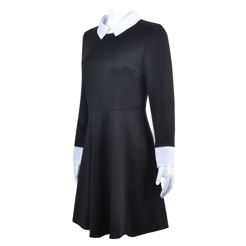 the addams family wednesday addams short sleeve dress cosplay costumes