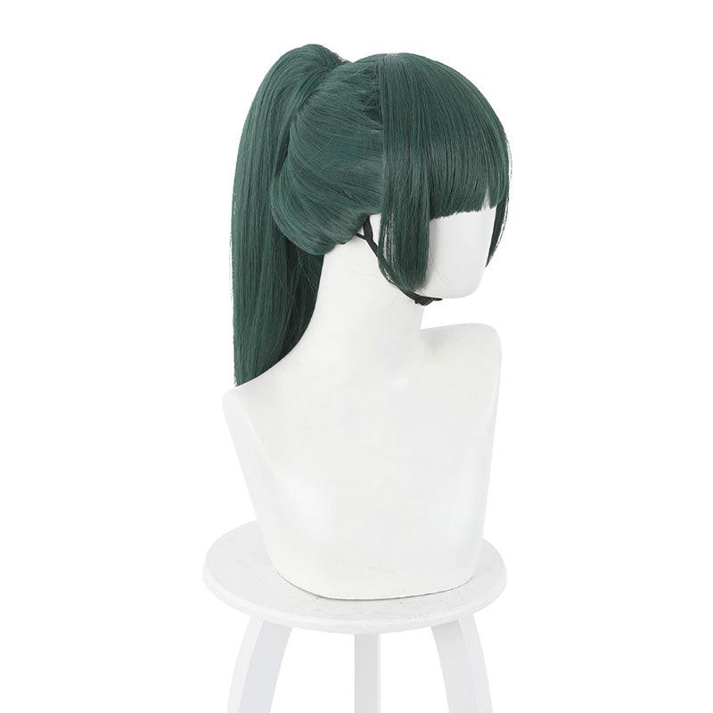 anime jujutsu kaisen maki zenin long dark green cosplay wigs