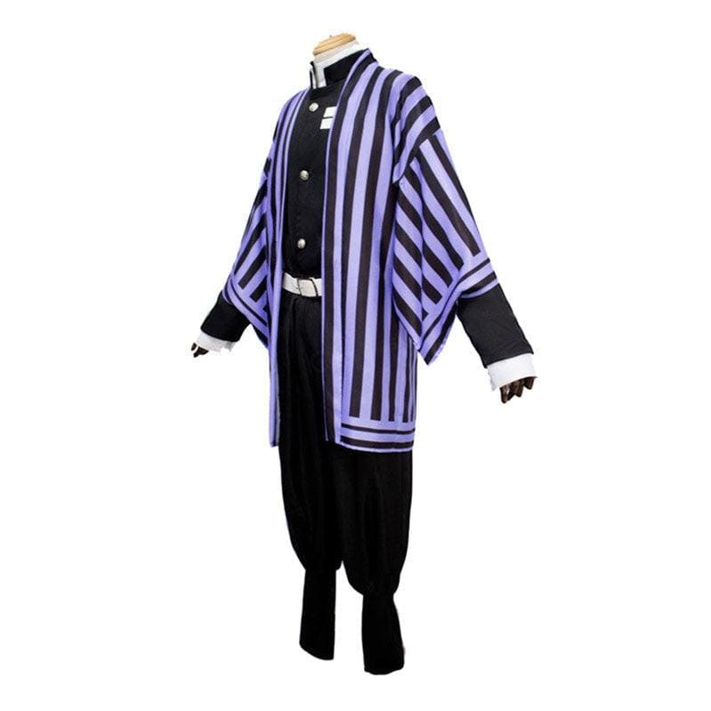 anime demon slayer kimetsu no yaiba iguro obanai kimono black white halloween cosplay costumes