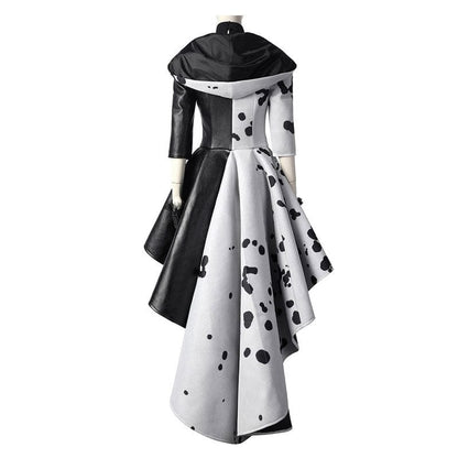 movie cruella de vil dalmatian black white halloween cosplay costumes