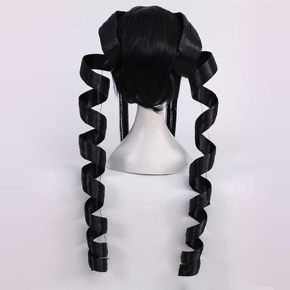 danganronpa trigger happy havoc celestia ludenberg black giant spiral curl cosplay wigs