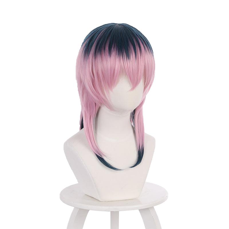 anime tokyo revengers rindo haitani dark blue gradient pink cosplay wigs