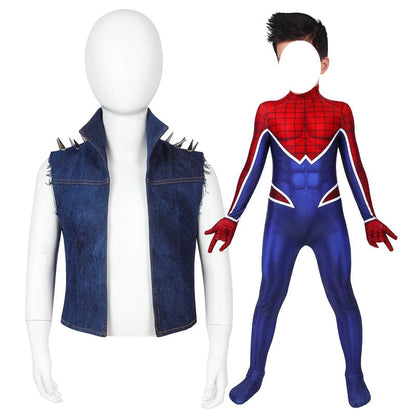 spider man ps4 spider punk suit kids jumpsuit cosplay costumes