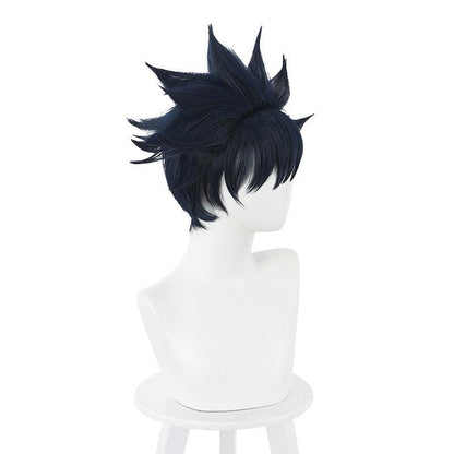 anime jujutsu kaisen megumi fushiguro short dark blue cosplay wigs