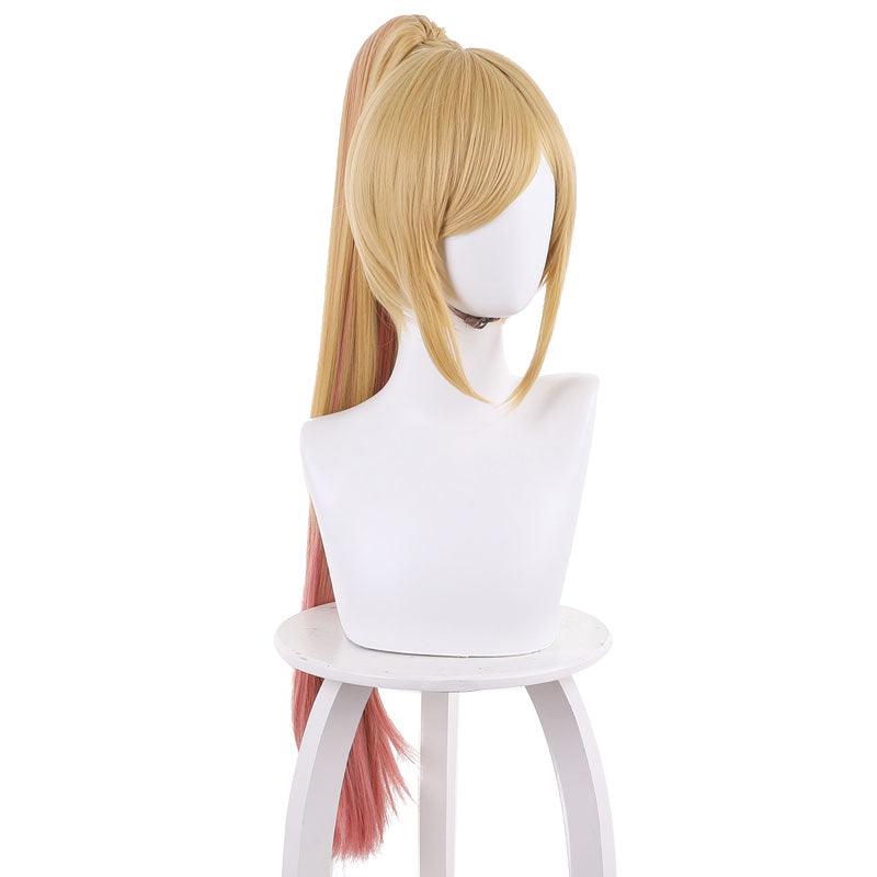 anime my dress up darling kitagawa marin yellow gradient pink ponytail cosplay wigs