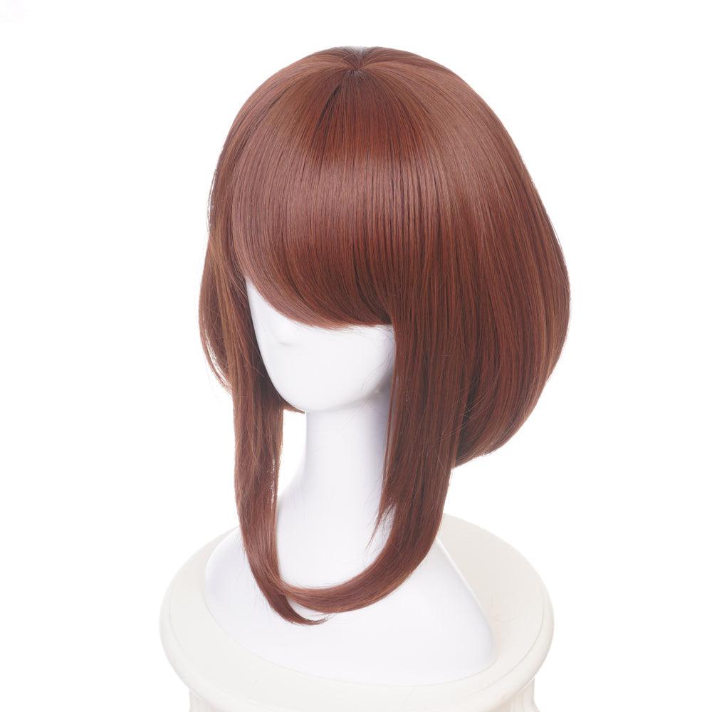 anime my hero academia uraraka ochaco brown short cosplay wig qx17