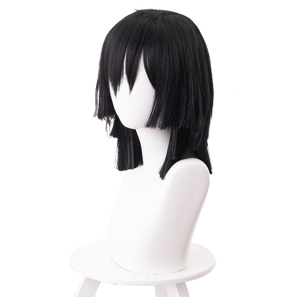 anime demon slayer iguro obanai black medium cosplay wig 487k