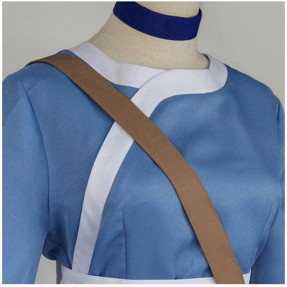 anime avatar the last airbender katara blue dress outfit cosplay costume