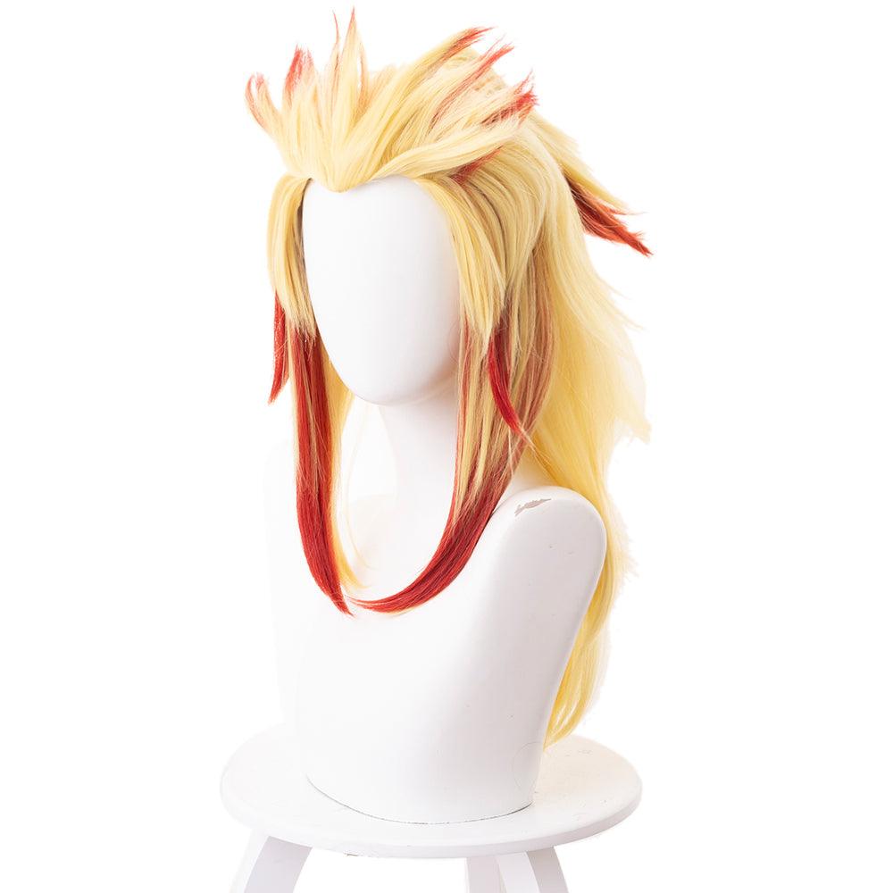 demon slayer rengoku kyoujurou yellow and red medium cosplay wig 487i