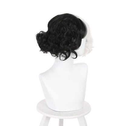 movie cruella cruella de vil black white bangs curly cosplay wigs