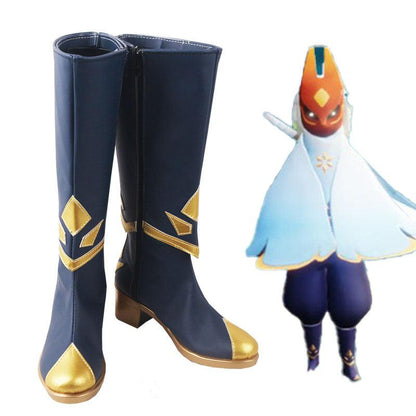 sky children of the light season of winter spirits daylight prairie festival spin navy blue winter game cosplay boots shoes