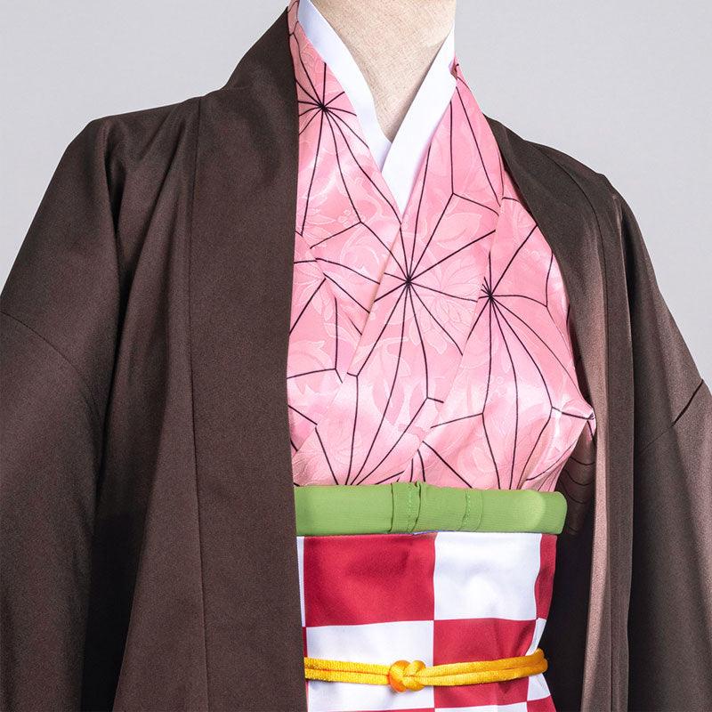 anime demon slayer kimetsu no yaiba nezuko kamado kimono cosplay costume with props