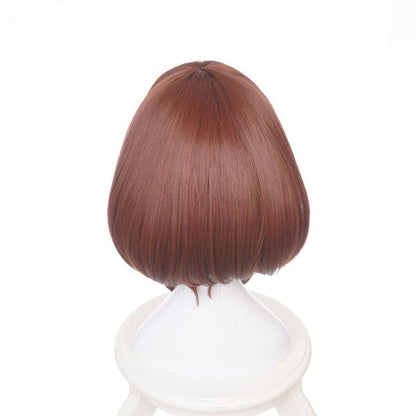 anime my hero academia ochaco uraraka short brown cosplay wigs