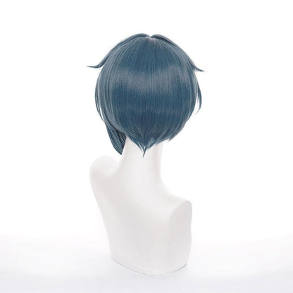 game genshin impact xingqiu navy blue cosplay wigs