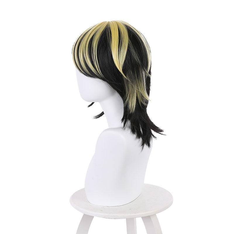 anime tokyo revengers kazutora hanemiya black yellow cosplay wigs