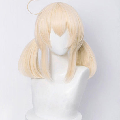 anime genshin impact klee light golden medium cosplay wig mm06