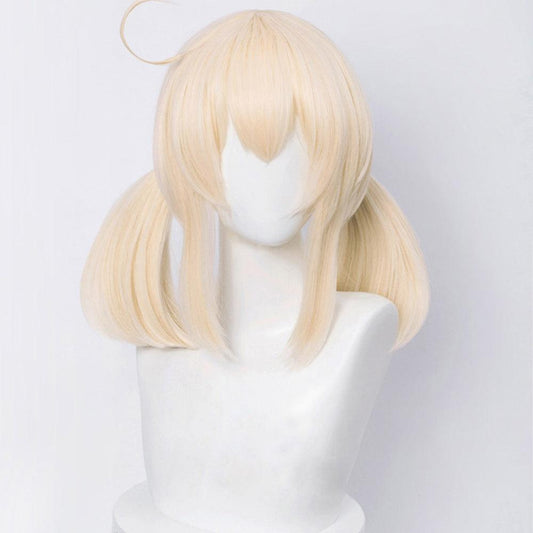 anime genshin impact klee light golden medium cosplay wig mm06