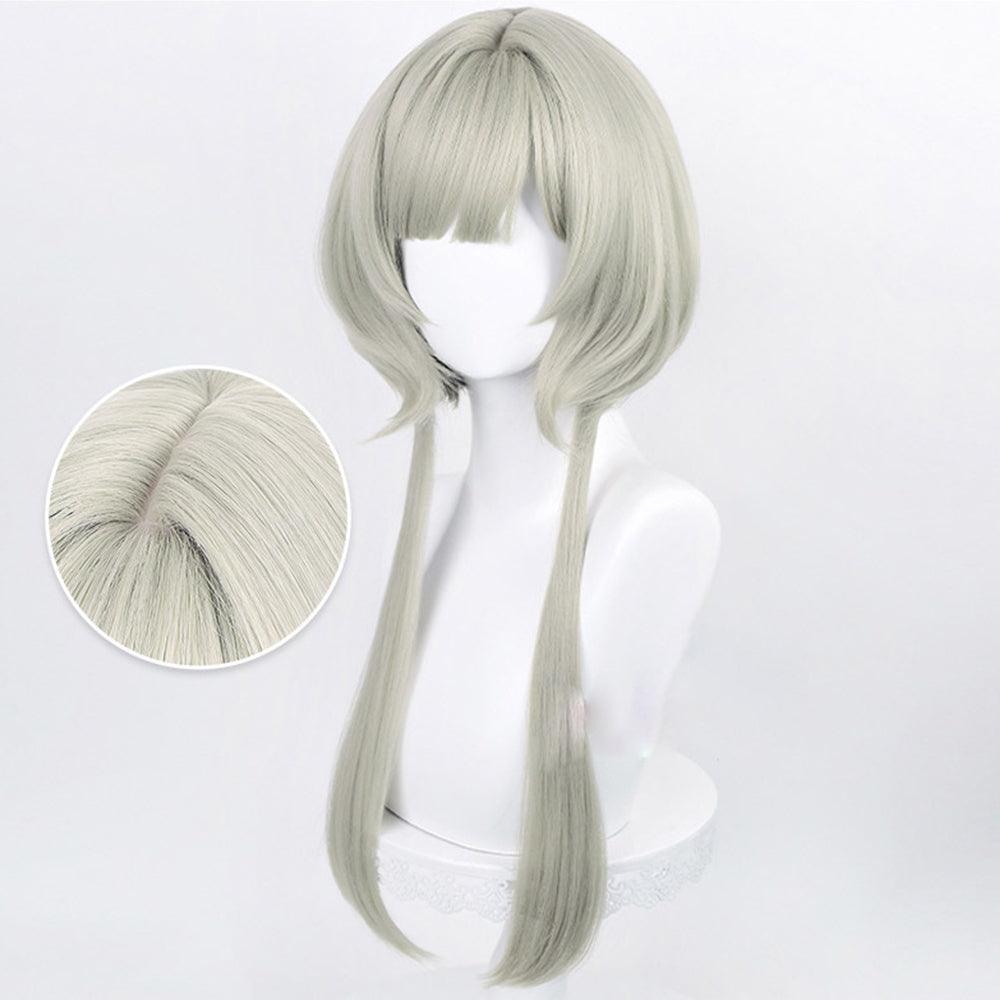 anime genshin impact fatui sandrone light brown long cosplay wig 539n