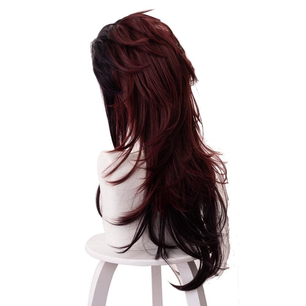 demon slayer kamado tanjiro brown gradient reddish brown short cosplay wig 487a