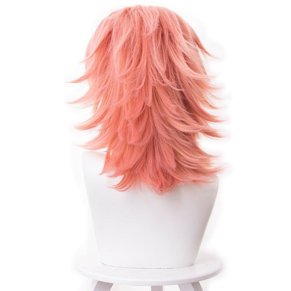 anime demon slayer sabito pink short cosplay wig 487m