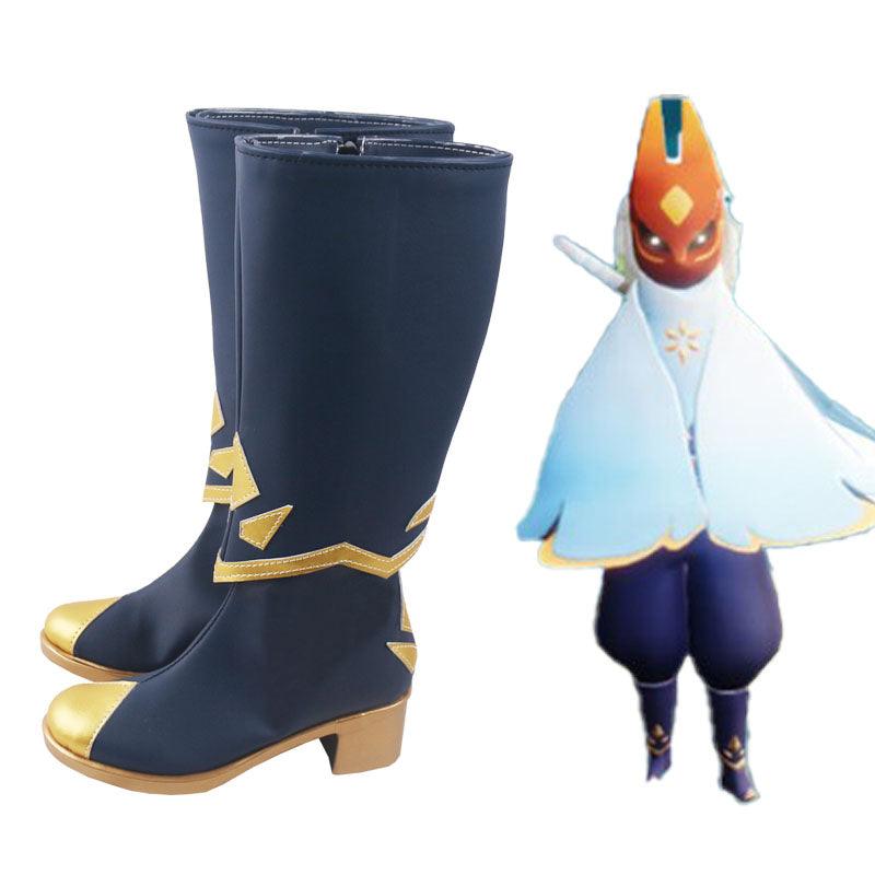 sky children of the light season of winter spirits daylight prairie festival spin navy blue winter game cosplay boots shoes