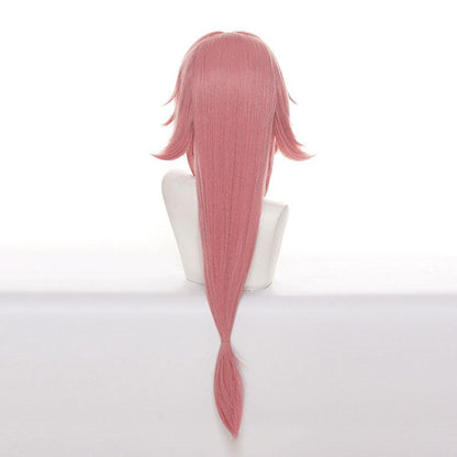 game genshin impact yae miko pink halloween cosplay wigs