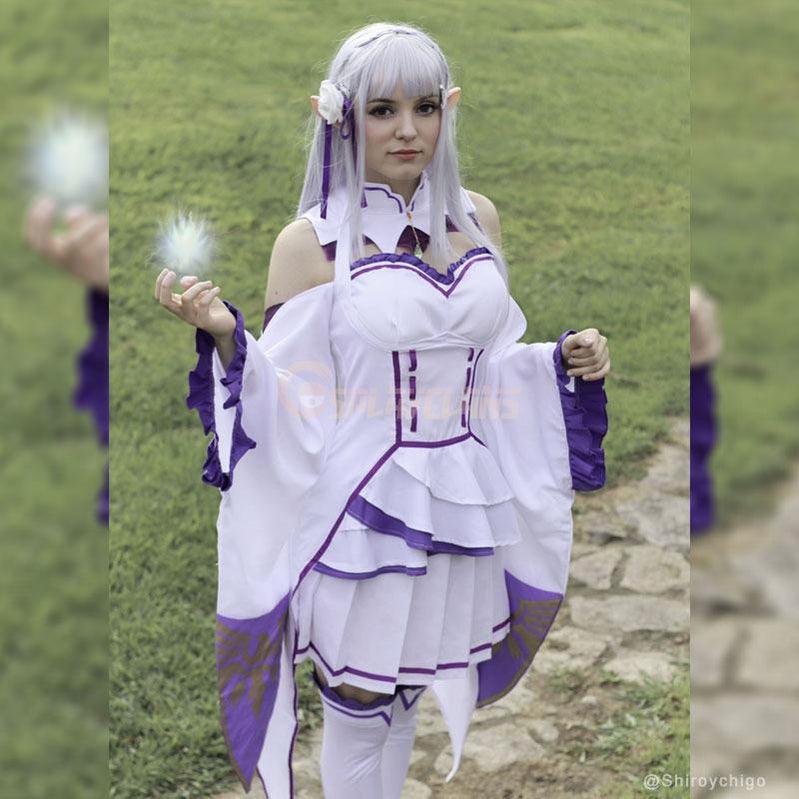 anime re zero starting life in another world emilia cosplay costume