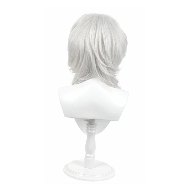 anime demon slayer kimetsu no yaiba rui silver curly long cosplay wigs