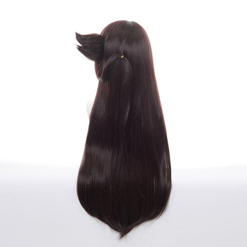 game genshin impact beidou dark brown long cosplay wigs