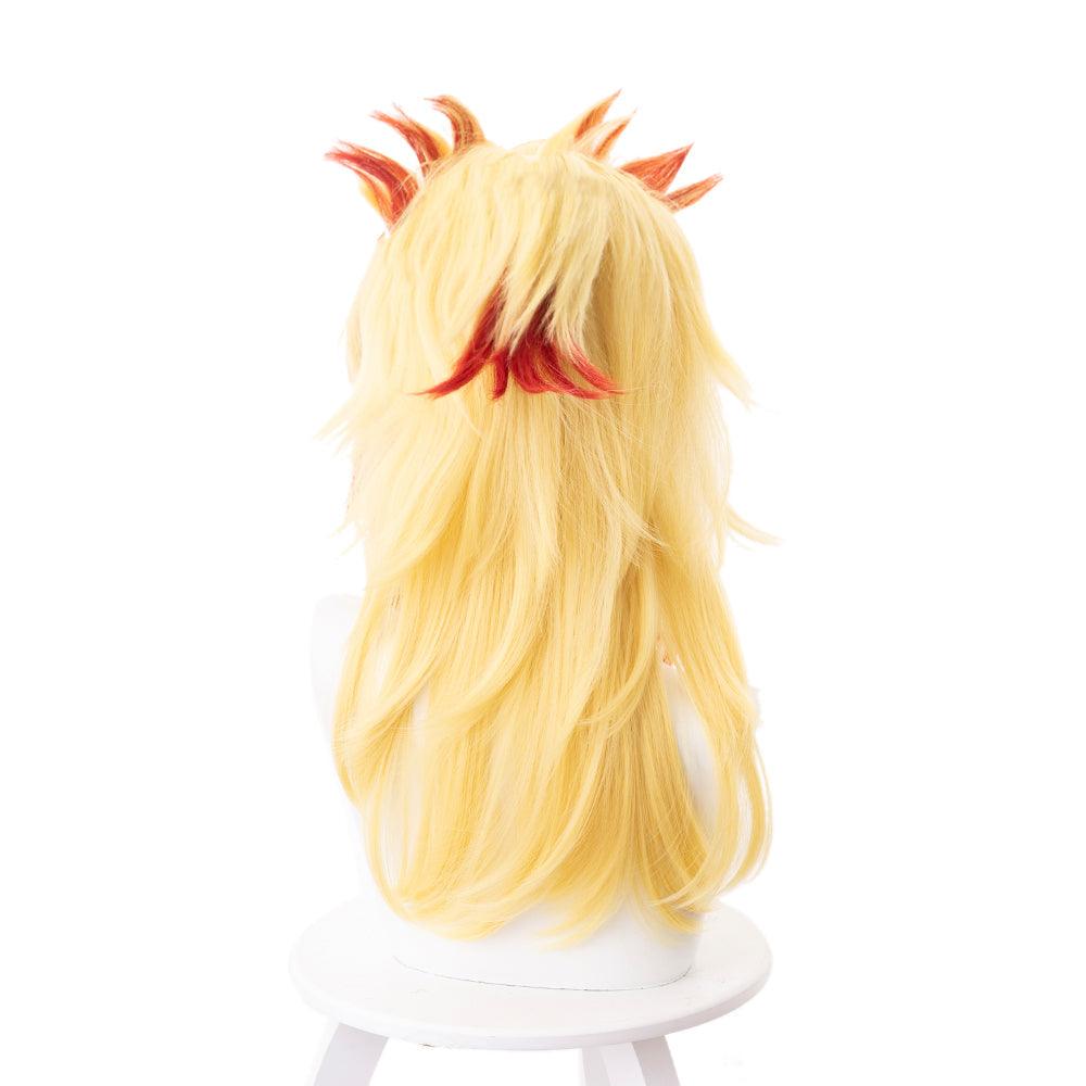 demon slayer rengoku kyoujurou yellow and red medium cosplay wig 487i