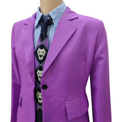 anime jojos bizarre adventure yoshikage kira suit cosplay costumes