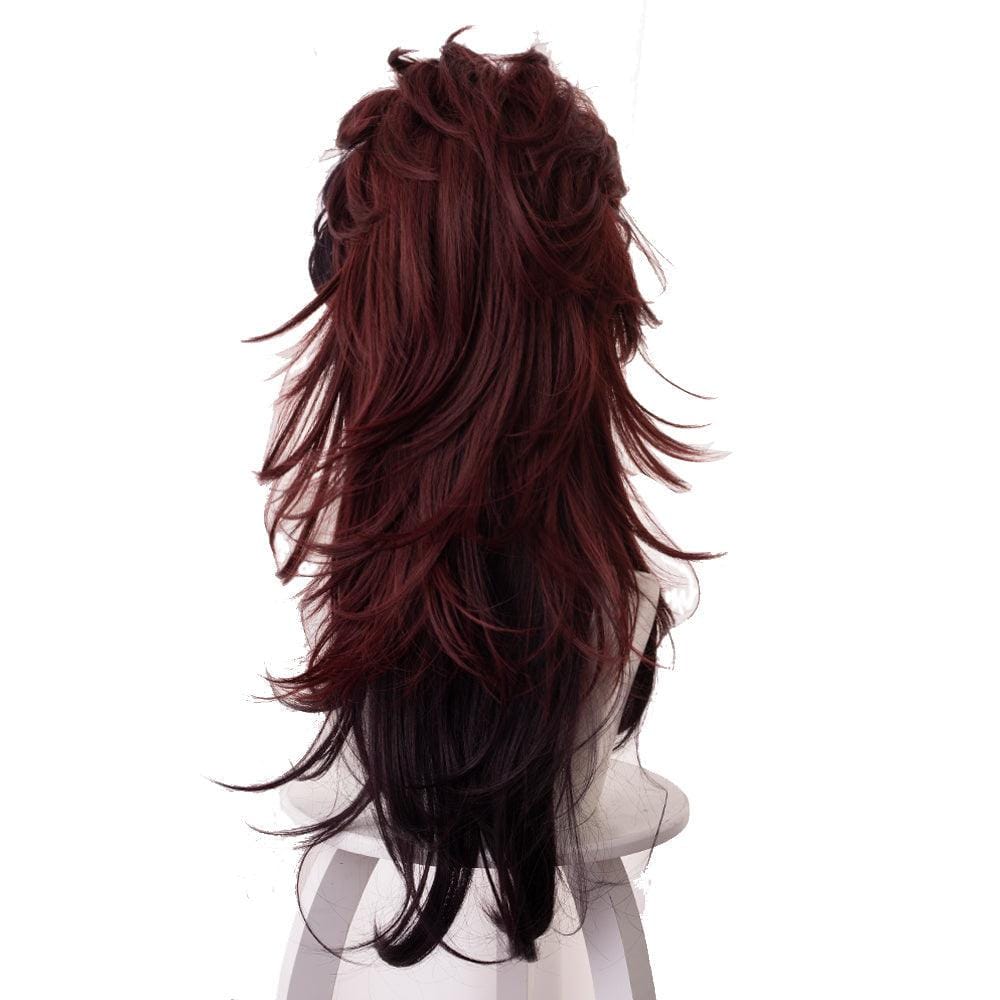 demon slayer kamado tanjiro brown gradient reddish brown short cosplay wig 487a