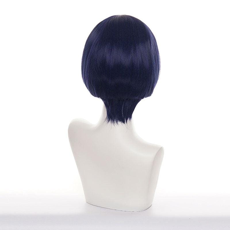 game genshin impact scaramouche blue short cosplay wigs