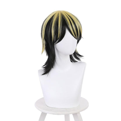 anime tokyo revengers kazutora hanemiya black yellow cosplay wigs