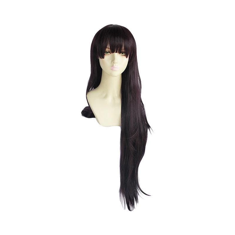 anime danganronpa trigger happy havoc junko enoshima 100cm long black purple cosplay wigs