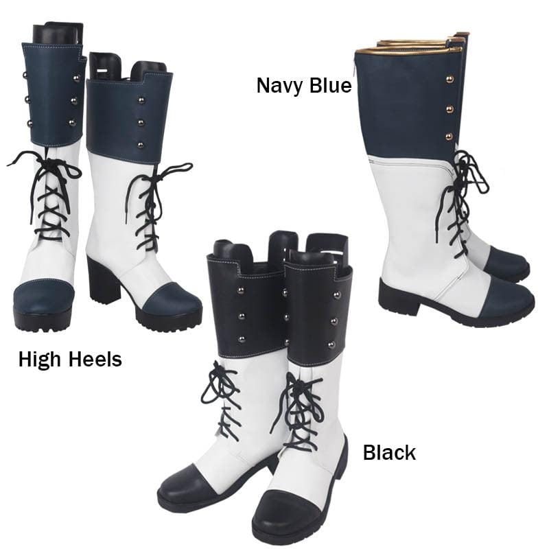 ensemble stars es saegusa ibara ranka navy blue game cosplay boots shoes