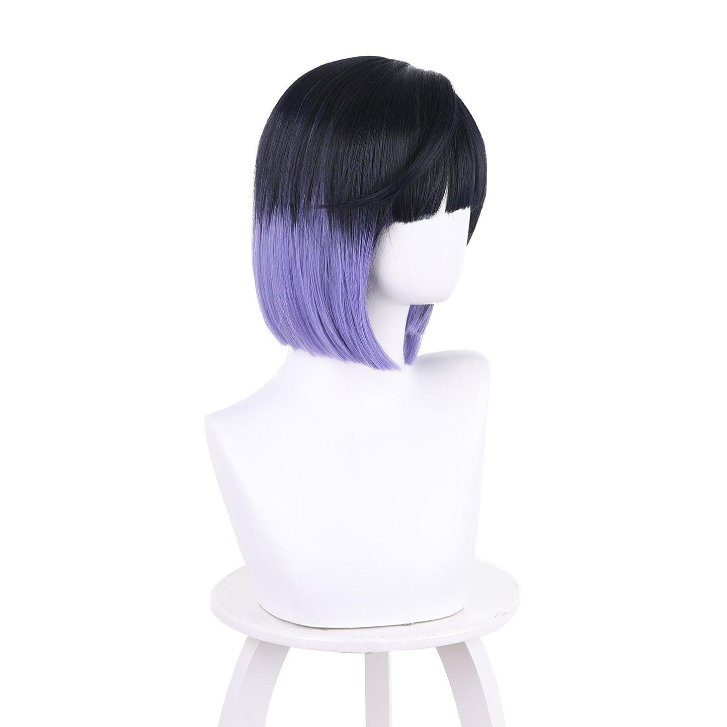 anime genshin impact ye lan dark blue gradient bluish violet short cosplay wig 503z