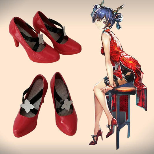 arknights chen new year red cheongsam game cosplay boots shoes