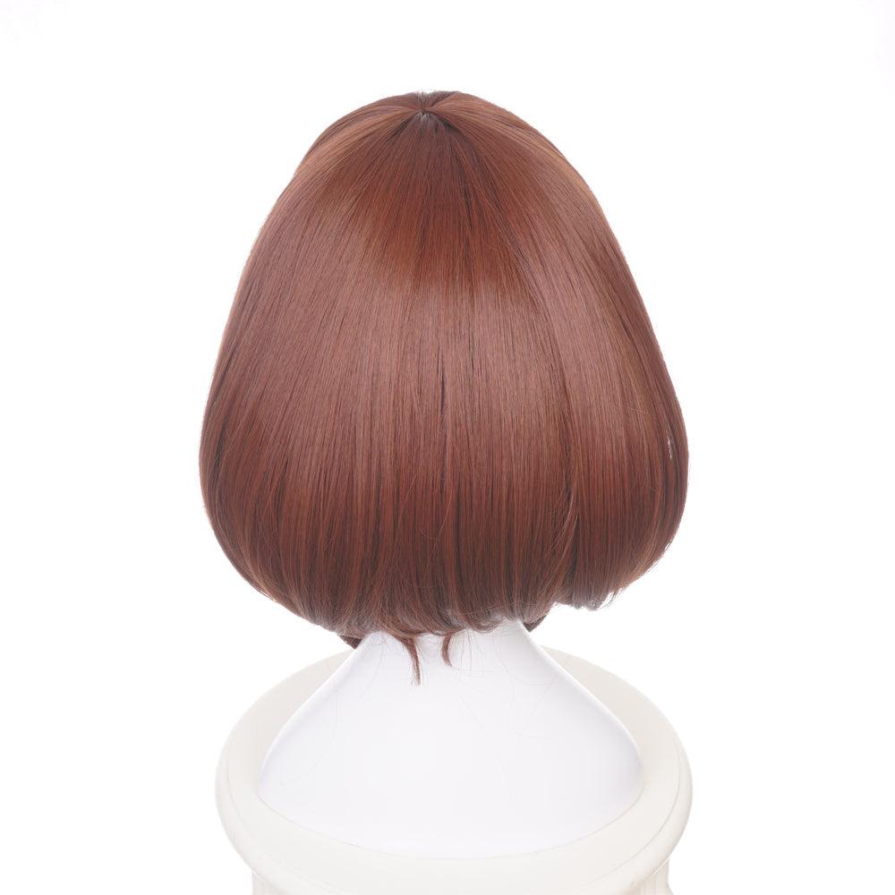 anime my hero academia uraraka ochaco brown short cosplay wig qx17