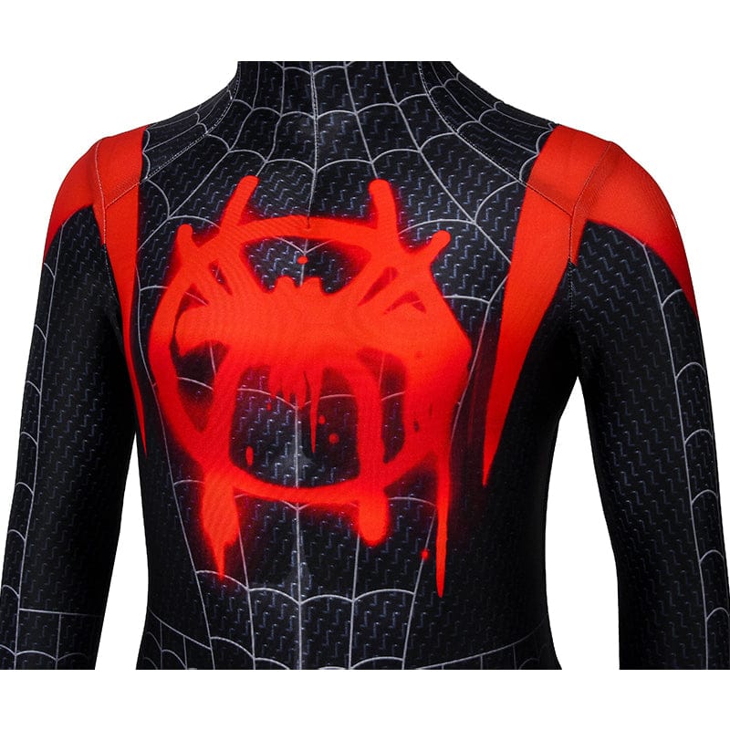 spider man into the spider verse miles morales kids jumpsuit cosplay costumes