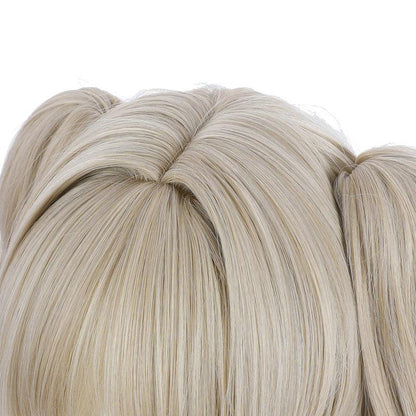 game genshin impact curly blonde ponytail cosplay wigs