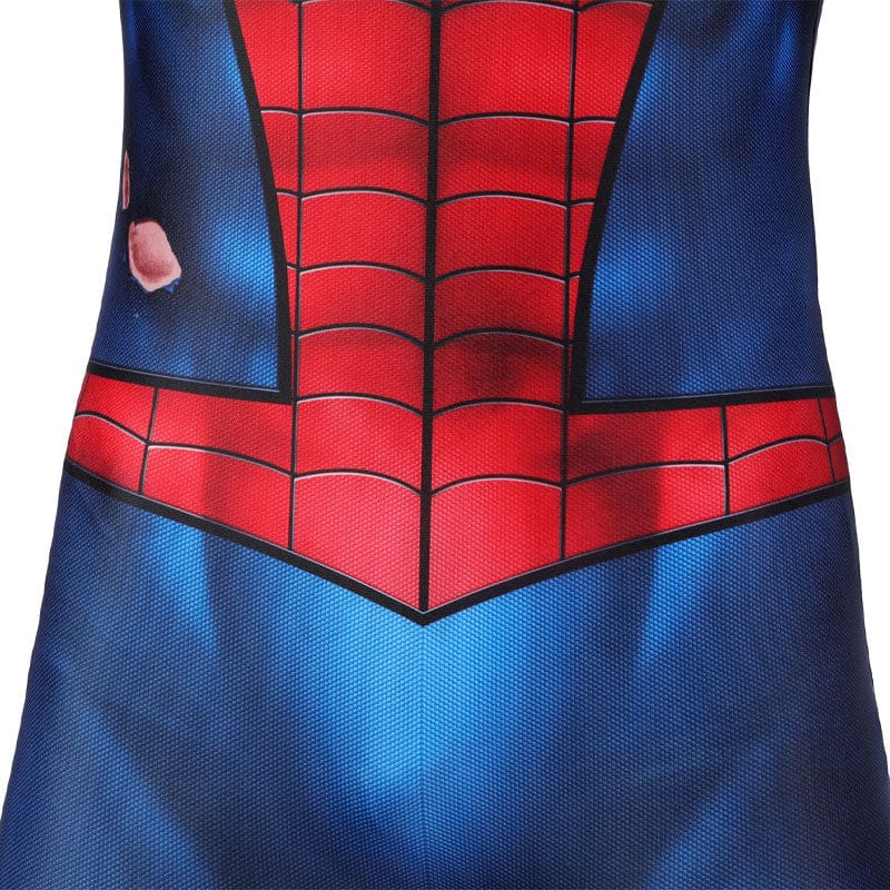 spider man ps5 classic suit damaged children jumpsuit cosplay costumes