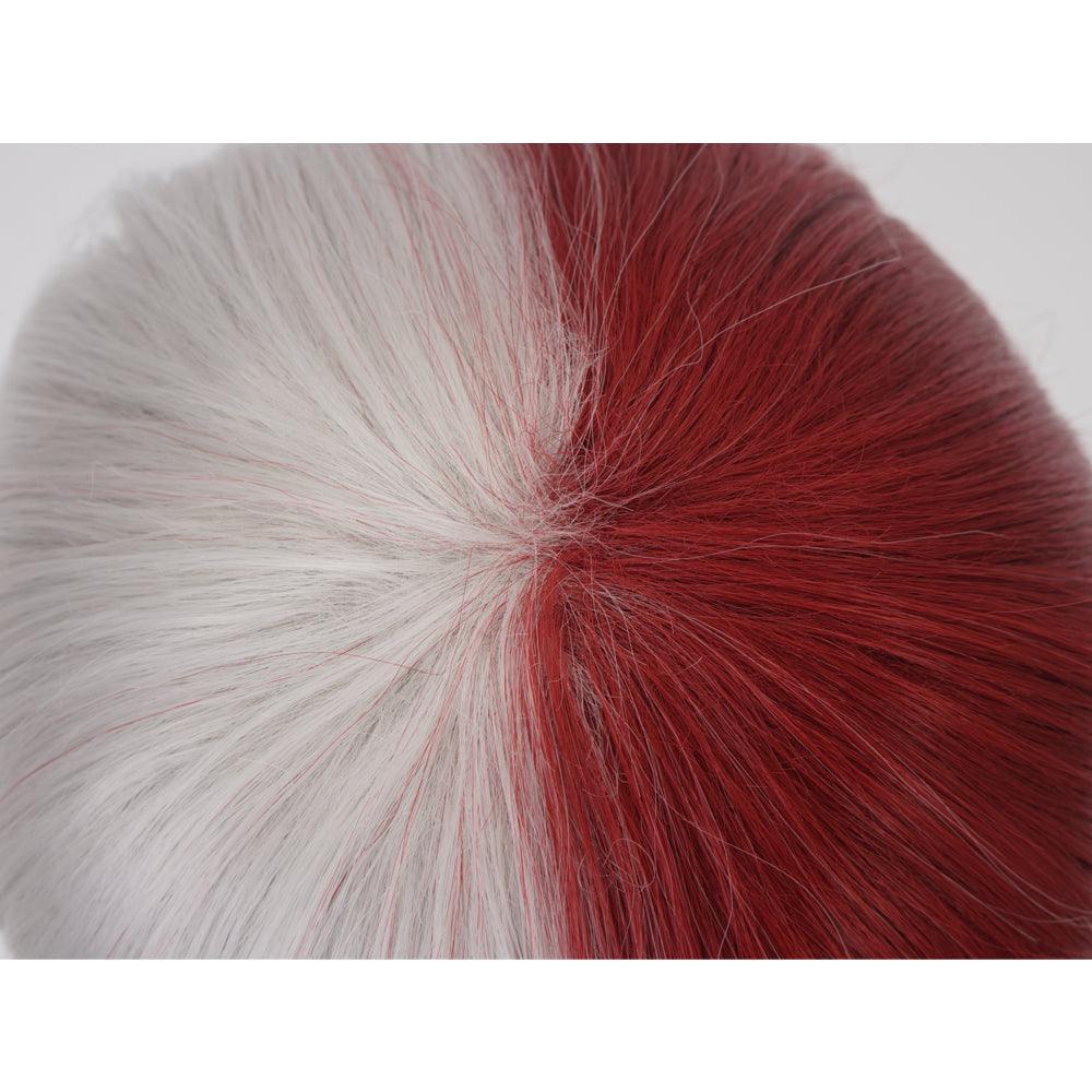 anime my hero academia todoroki shoto white and red cosplay wig qx15