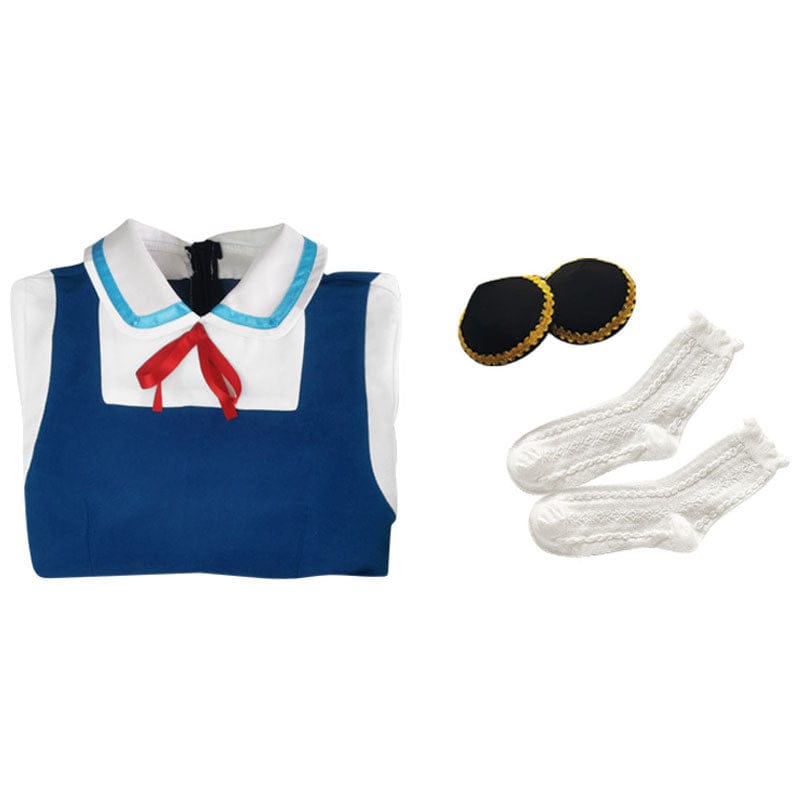 anime spy family anya forger child blue dress cosplay costumes