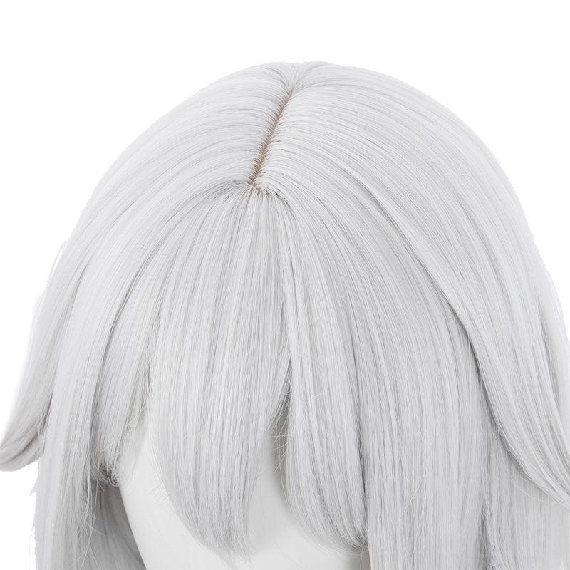 game genshin impact paimon gray white short cosplay wig